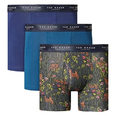 Afbeelding van Ted Baker heren 3 pack boxershorts Middeleeuws blauw/Gibraltarzee/marine S