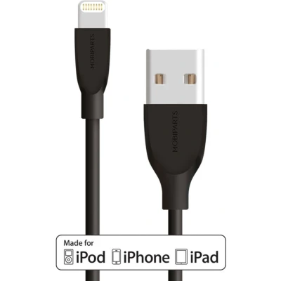 Afbeelding van Mobiparts Apple Lightning to USB Cable 2A 1m Black