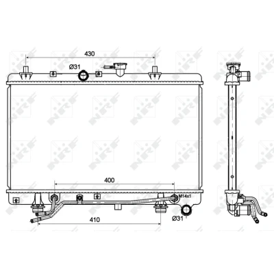 Afbeelding van NRF 53119 Radiateur Aluminium 647 350 26 Koelribben gesoldeerd