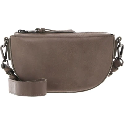 Afbeelding van FREDsBRUDER Leren Schoudertas Jola Halfmoon Bag Taupe Bruine