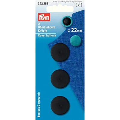 Afbeelding van Prym Zwart Kunststof 22mm Cover Knoppen (3pc), 14 x 6 1 cm