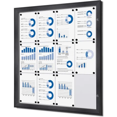 Afbeelding van Vergrendelbaar Notitiebord Indoor 12x A4 Antraciet Syna SCS12XA4C7016JS Horeca &amp; Professioneel