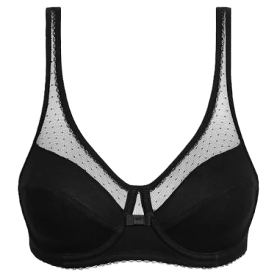 Afbeelding van DIM Damesbeha met beugels, royaal biologisch katoen, 1 stuk, Zwart, 80B