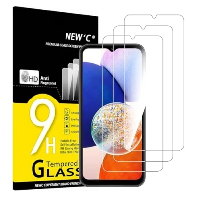 Afbeelding van NEW&#039;C 3 Stuks, Screen Protector voor Samsung Galaxy A14 5G/4G, M14 5G, Gehard Glass Schermbeschermer Film 0.33 mm ultra transparant, resistent