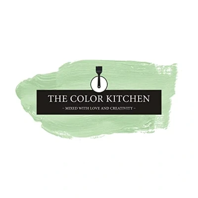 Afbeelding van The Color Kitchen TCK4004 Krachtige muurverf, schilderverf voor kleurrijke ruimtes, matte binnenverf in groen, 5 liter dekkende verf