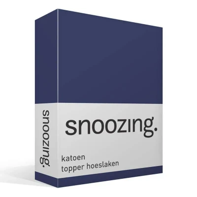 Afbeelding van Snoozing Katoen Topper Hoeslaken Eenpersoons 70x200 cm Navy