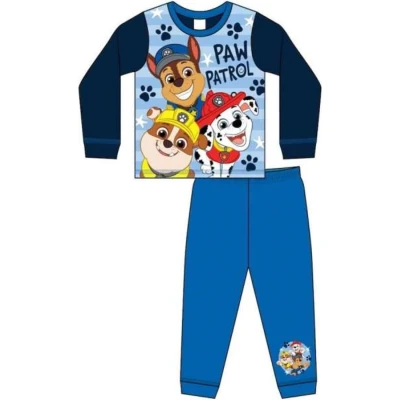 Afbeelding van Paw Patrol Pyjama Maat 86/92 Chase, Marshall en Rubble Pyjamajasje pyjamabroek Blauw