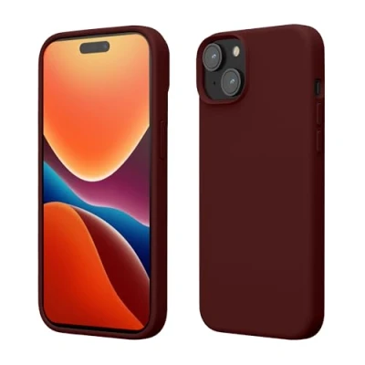 Afbeelding van kwmobile Case voor iPhone 15 Slank TPU Hoesje met Zachte Afwerking In bordeaux violet