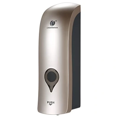 Afbeelding van 300 ml zeepdispenser, shampoo en wandzeepdispenser, zonder boren, handmatige wandzeepdispenser (champagne)