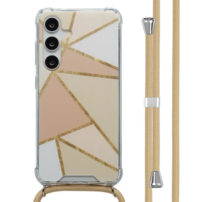 Afbeelding van imoshion Hoesje Geschikt voor Samsung Galaxy S24 Design met Koord Beige Graphic