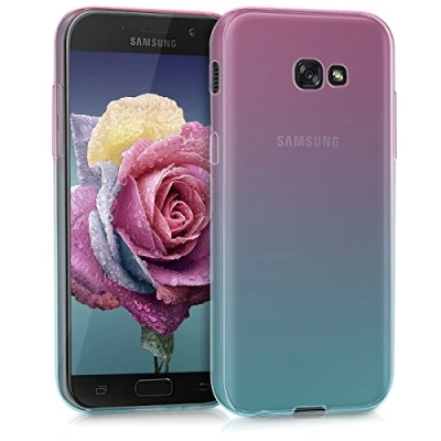 Afbeelding van kwmobile hoesje compatibel met Samsung Galaxy A5 (2017) backcover voor smartphone Tweekleurig roze/blauw/transparant