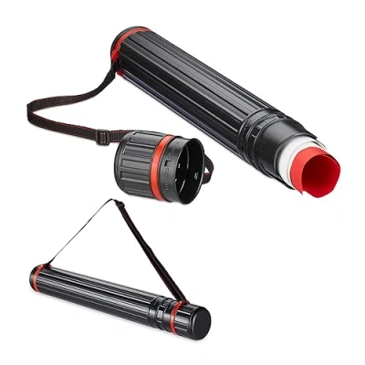 Afbeelding van Relaxdays tekenkoker telescopisch set van 2 64107 cm schouderband posterkoker a0