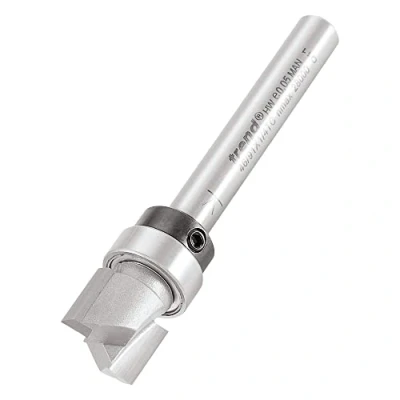 Afbeelding van Trend 46/91X1/4TC Professionele Lager Geleide Trimmen Router Cutter Bit, Wolfraamcarbide Tipped, 1/4 Schacht x 12.7mm Diameter 9.5mm Snijlengte