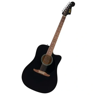 Afbeelding van Fender California Debuut Redondo Dreadnought met cutaway akoestische gitaar CE, sparren top, zwarte slagplaat, zwart