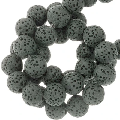 Afbeelding van Lava Kralen (8 mm) Storm Grey (51 Stuks) voor Sieraden Dreambeads