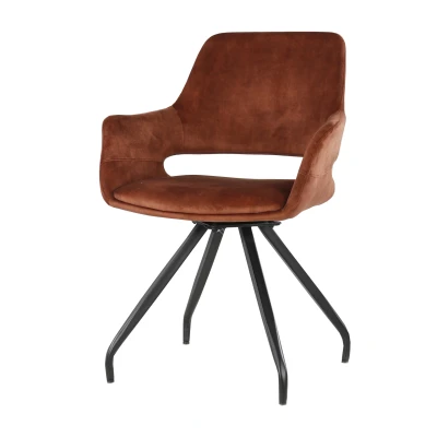 Afbeelding van Livingfurn Eetkamerstoel Capp Rust Velvet