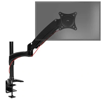 Afbeelding van Duronic DM551X2 Enkele Monitor Beugel Zwart Aluminium Hoogte Verstelbare Arm voor 1 15 27 LED LCD Scherm VESA 75 100 plaat Beeldscherm Standaard Kantelt 90/+85 Zwenkt 180 Draait 360
