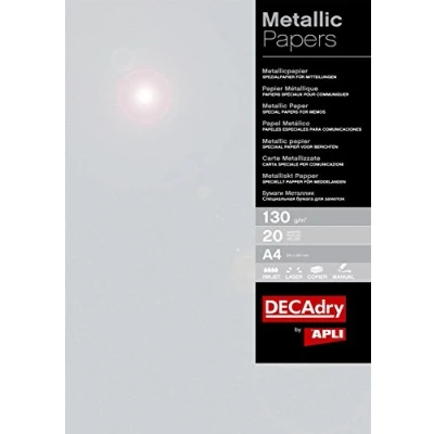 Afbeelding van APLI SMA7071 Metallic Grey Papier A4 130 g/m² 20 vellen