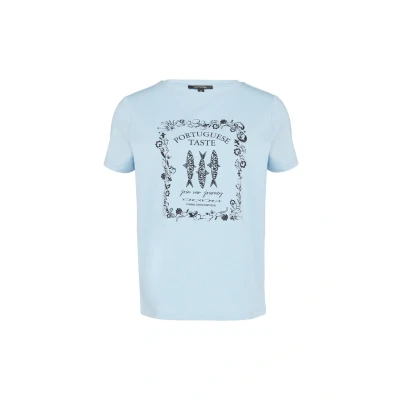 Afbeelding van comma MIT Frontseitigem Artwork Tshirt print, Dames, Maat: 34, Hellblau