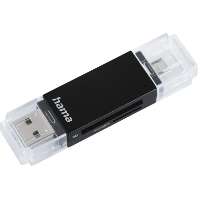 Afbeelding van Hama Usb 2.0 Otg Kaartlezer Basic Sd/Microsd Zwart