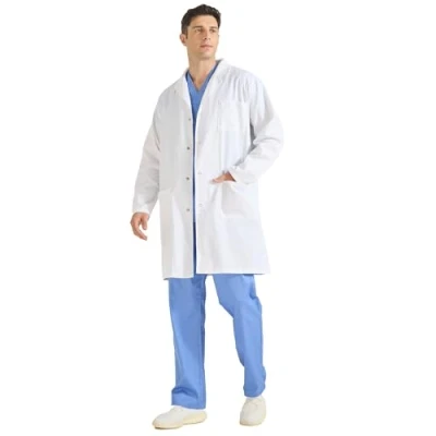 Afbeelding van MISEMIYA laboratoriumjas uniseks witte voor heren medische badjas dames Q816, Wit, XL