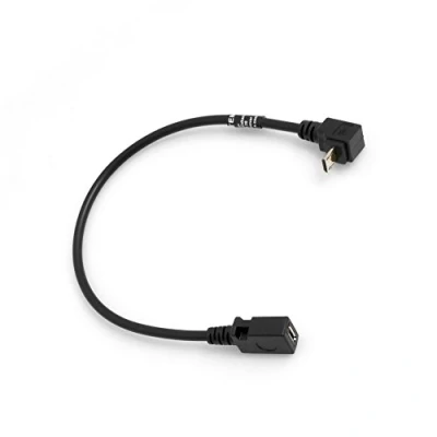 Afbeelding van System S Micro USB 90 graden opwaartse hoek naar Adapter Kabel Datakabel Oplaadkabel Verlenging 27 cm