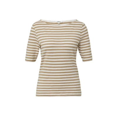 Afbeelding van s.Oliver Gestreiftes MIT FLAM Struktur Tshirt print, Dames, Maat: 36, Hellbraun