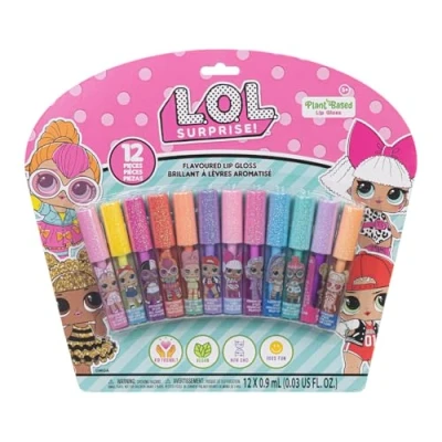 Afbeelding van Townley meisje L.O.L verrassing 12 stuk plant gebaseerde lipgloss, meisjes partij gunsten, eerste make up set voor meisje, perfect feesten, sleepovers en verjaardagscadeaus, leeftijd 5