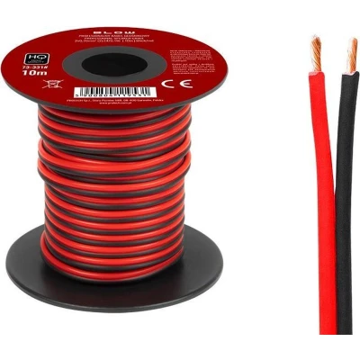Afbeelding van HQ luidsprekerkabel 2 x 0.35 mm zwart/rood op rol 10 meter