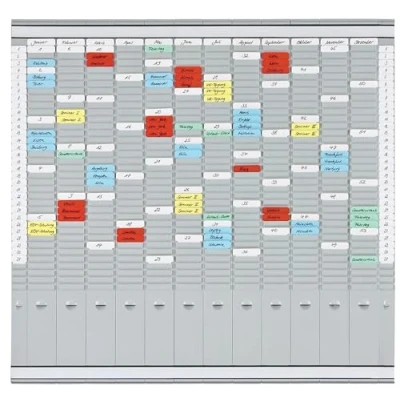 Afbeelding van FRANKEN T Kaartenbord, jaarplanner, 81,9 x 78 cm, 12 dragers + 2 index, 35 sleuven, PV SET4
