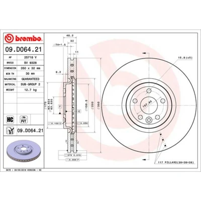 Afbeelding van Brembo Remschijven 09.D064.21