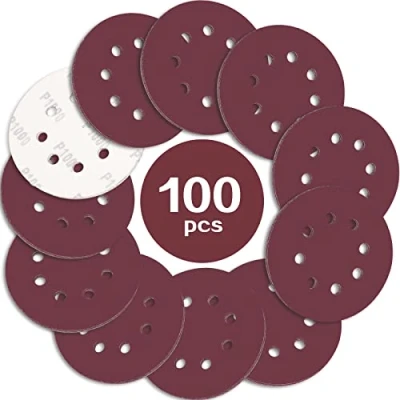 Afbeelding van STEBRUAM 100 Stks Schuurschijven 125mm korrel 1000, schuurpapier Pads 8 gaten voor Excentrische Schuurmachine
