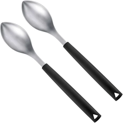 Afbeelding van Triangle Quenelle Lepelset Klein Perfect voor 6 cm Quenelles Duurzaam Handvat