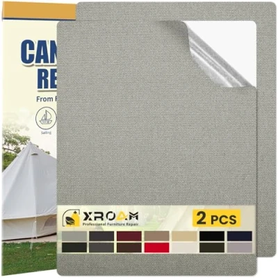Afbeelding van zelfklevende stof, 21 x 30 cm, waterdichte stoftape, canvas patches voor outdoor meubels, bootafdekkingen, banken, tenten, loungestoelen, zonwering, lichtgrijs