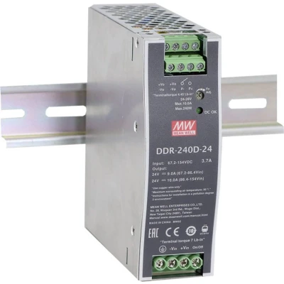 Afbeelding van Mean Well DDR 240B 24 DIN rail DC/DC converter V/DC 10 A 240 W Aantal uitgangen: 1 x Inhoud: stuk(s)