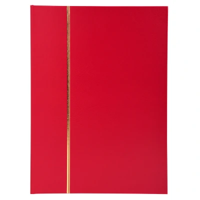 Afbeelding van Exacompta ref. 26153E 1 Klassieke postzegelalbum 48 zwarte bladzijden Afmetingen: 22,5 x 30,5 cm Kunstlederen omslag 9 acetaatstroken Kleur rood