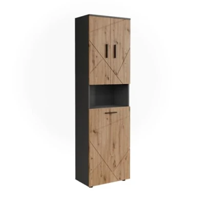Afbeelding van Vicco IrmaHoge kasten 50 x 172 cm met 3 deuren Antraciet/Artisan