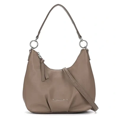 Afbeelding van David Jones Handtas met schouderriem voor dames Heuptas van kunstleer gekruiste bandjes Handvat Zachttas Stad Mode Elegant, Taupe beige, Eén maat, Elegant