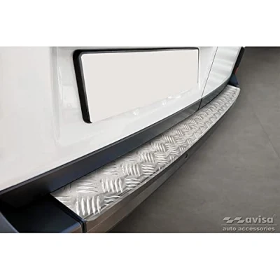 Afbeelding van Avisa RVS Achterbumperprotector voor Volkswagen Crafter &amp; MAN TGE 2017 &#039;Riffled&#039; (&#039;XL&#039; version)