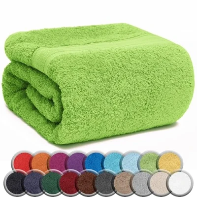 Afbeelding van NatureMark Set van 2 Saunahanddoeken, Premium Kwaliteit, 80 x 200 cm, 100% Katoen, Appelgroen