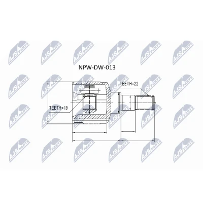 Afbeelding van NTY NPW DW 013 Homokineet Versnellingsbak zijde SUZUKI: SWIFT 2