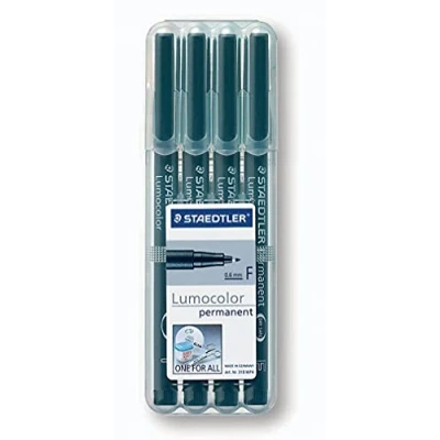 Afbeelding van Staedtler Lumocolor Permanent compact DRY SAFE 318 9WP4HZ marker Zwart Watervast: Ja