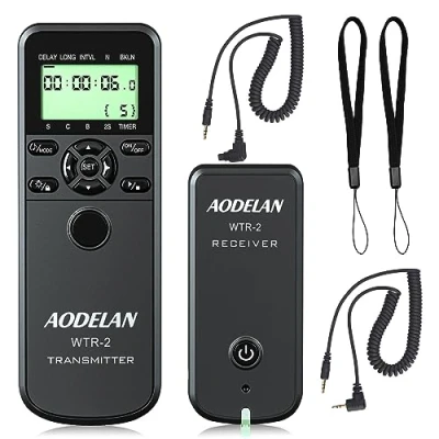 Afbeelding van Draadloze Timer Ontspanknop Afstandsbediening met Intervalometer voor Canon 90D EOS R RP M6 Mark II SL2 T6 T5i T7i 6D 80d Olympus OM D E M1 M1X Fujifilm GFX100 XT3 XT30