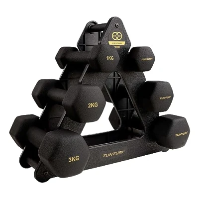 Afbeelding van Tunturi dumbellset Enturi Neopreen zwart/goud