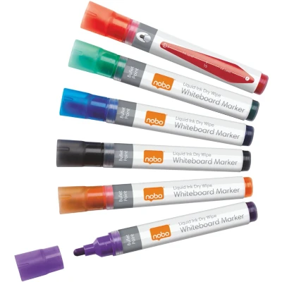 Afbeelding van Nobo Liquid Ink Markers Droog Uitwisbaar Assorti (6)