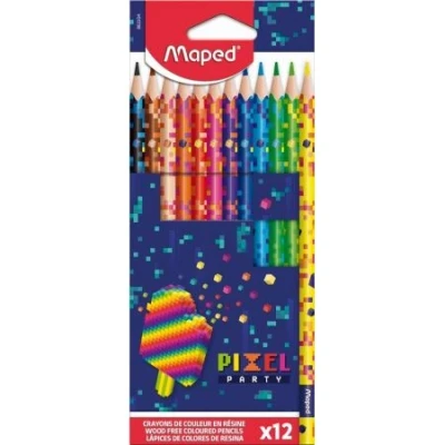 Afbeelding van Kleurpotlood maped pixel party Set a 12 kleuren stuk