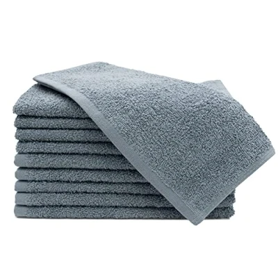 Afbeelding van ZOLLNER Set van 10 gastendoekjes, katoen, 30 x 50 cm, 450 g/m², grijs