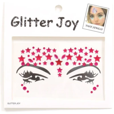 Afbeelding van Face en body jewels roze sterren (gezicht steentjes) nr 9