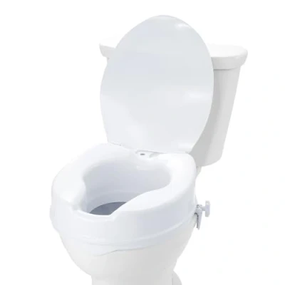 Afbeelding van VEVOR Verhoogde toiletbril, 10 cm hoogte verhoogd, 300 lbs gewichtscapaciteit, universele toiletbrilverhoger, schroefstangvergrendeling, met wc bril, voor ouderen, handicap, patiënt, zwanger, medisch