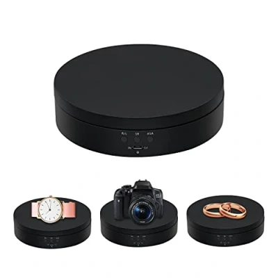 Afbeelding van Mcbazel 360 Draaibaar display voor foto‘s, gemotoriseerde draaitafel de presentatie van sieraden, horloges, digitale producten (Zwart)
